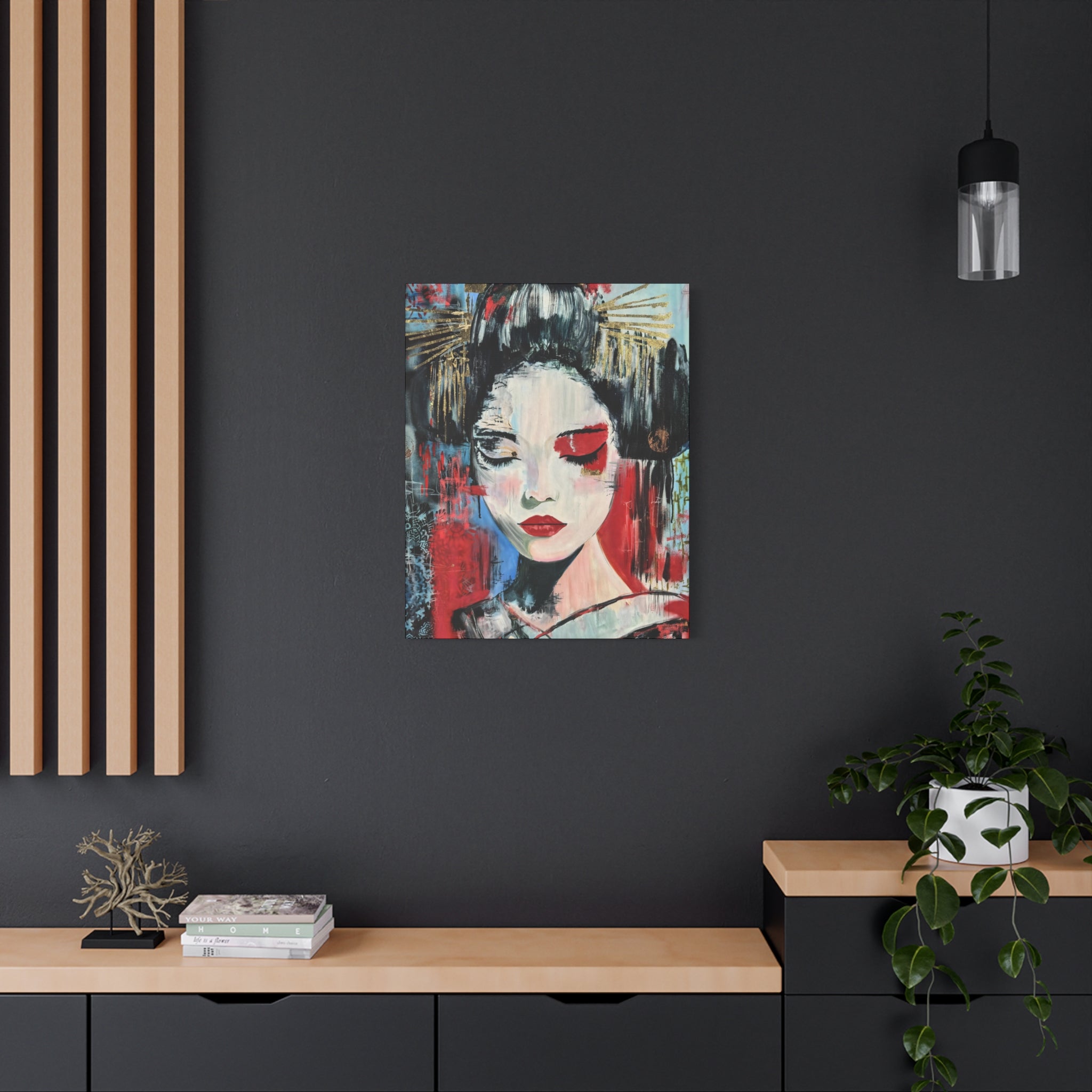 "White Geisha," Canvas Art