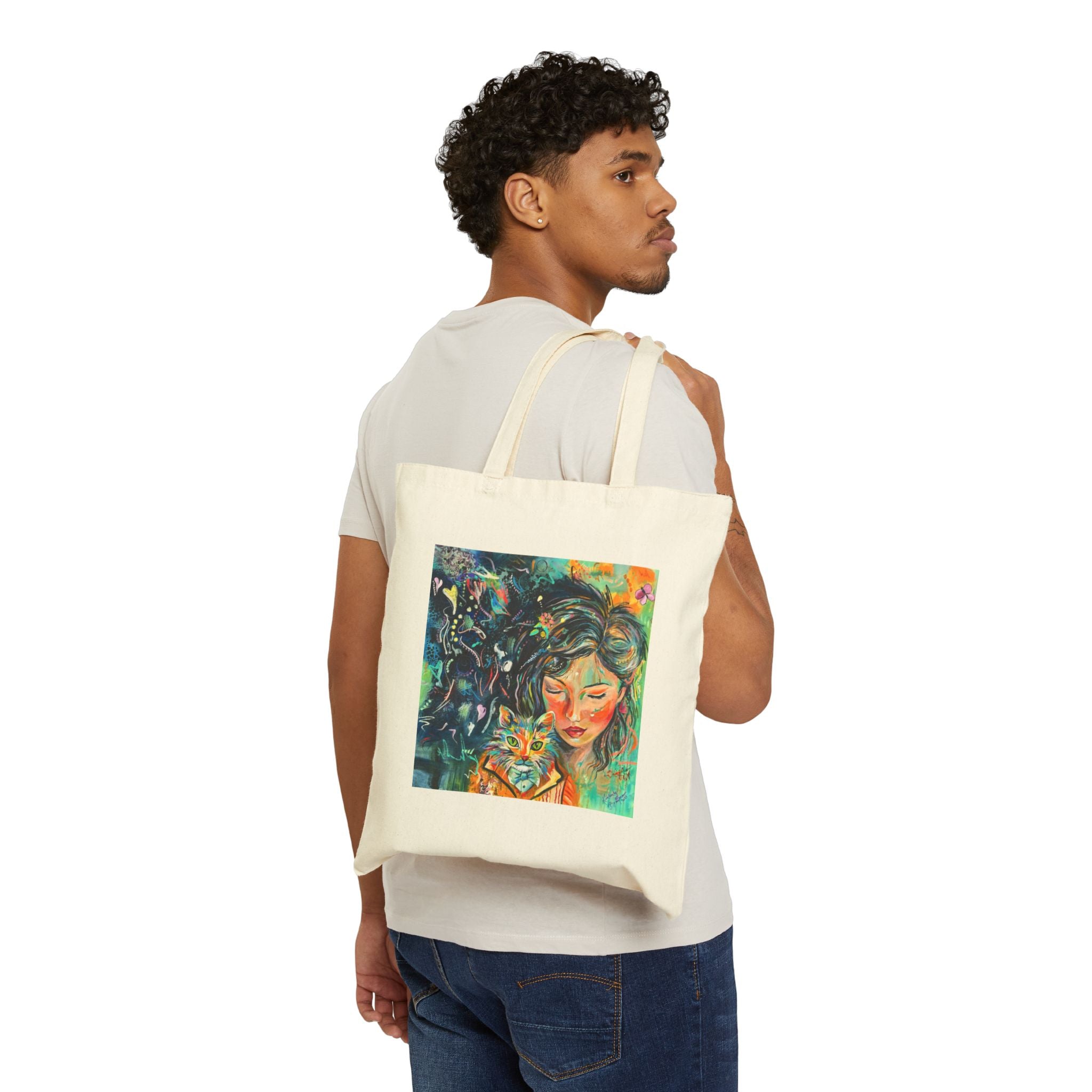"Where Can I Find A Gentleman" Artistic Canvas Tote Bag