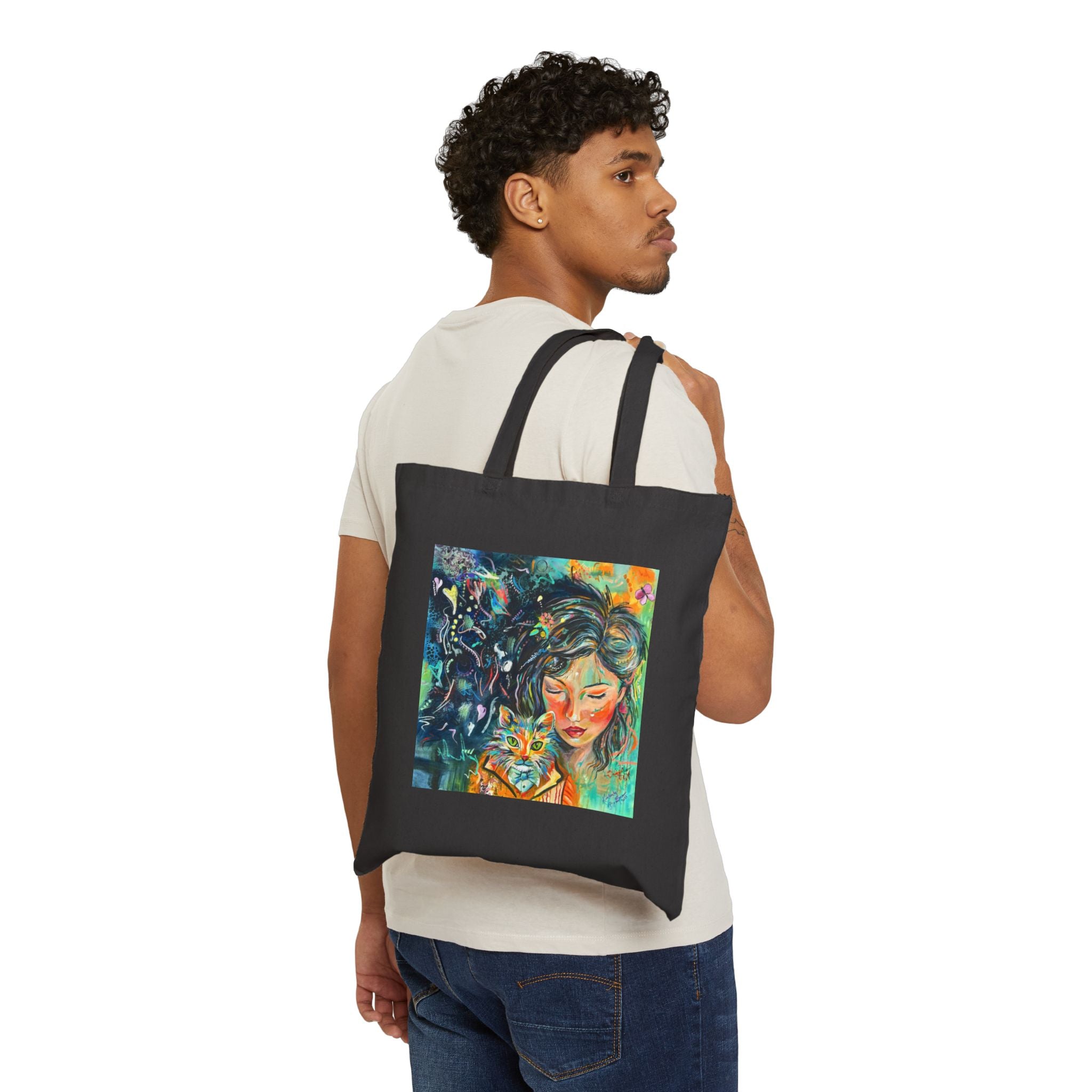 "Where Can I Find A Gentleman" Artistic Canvas Tote Bag