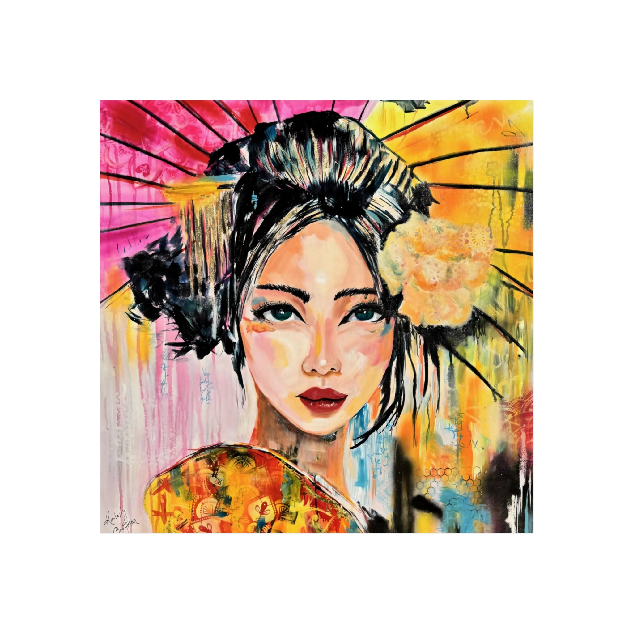 "Geisha with Parasol" Fine Art Giclée Print