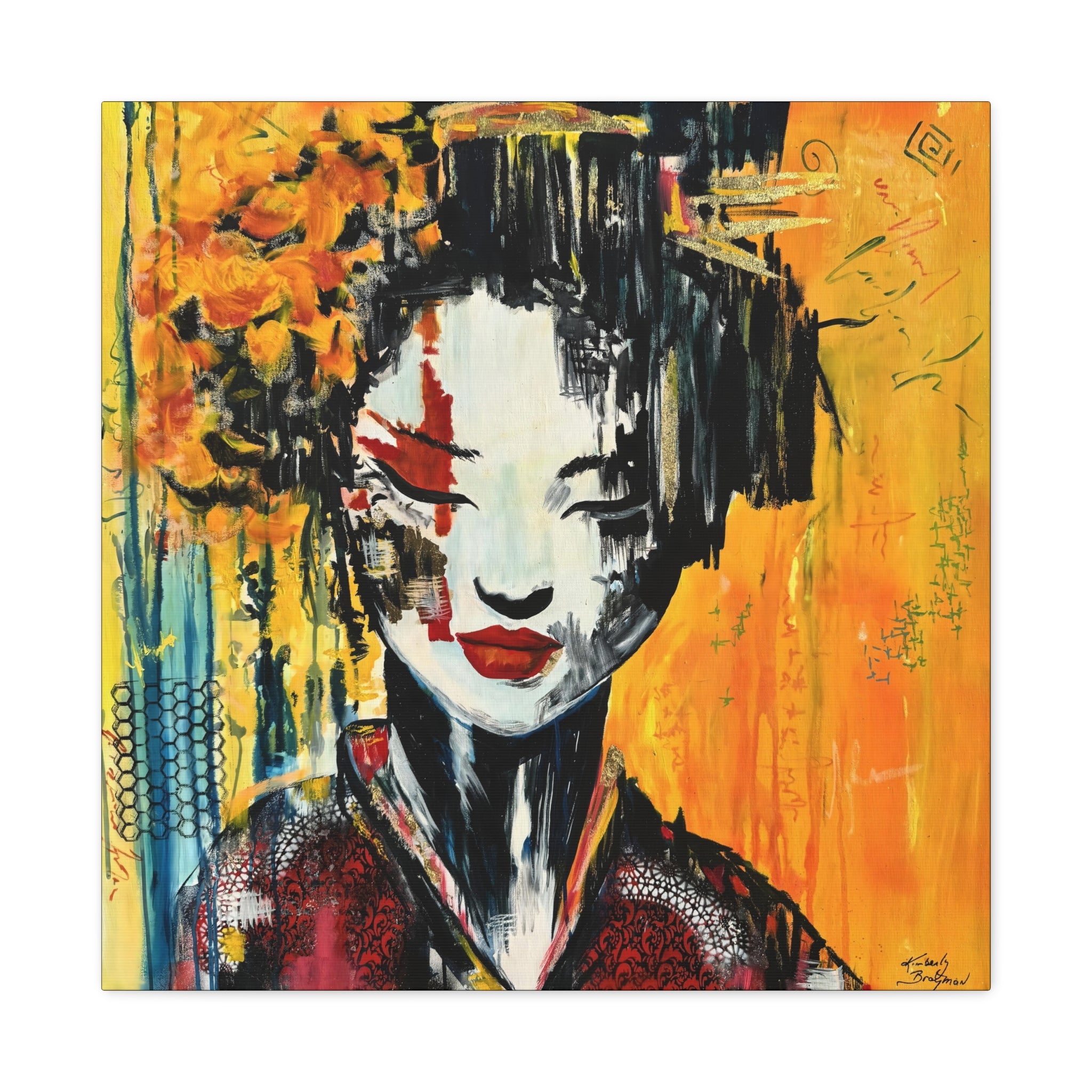 "Red Geisha" Canvas Art Print