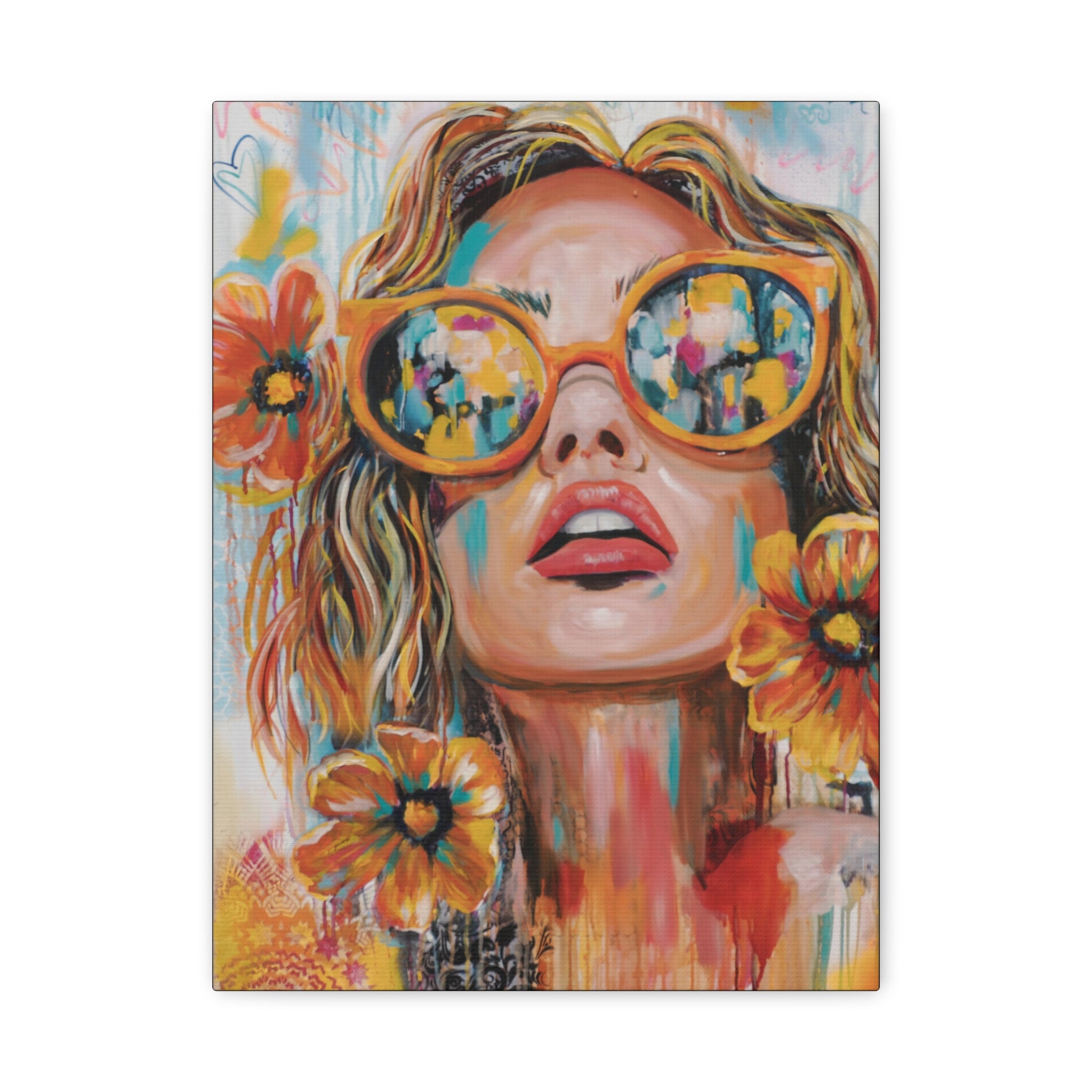 "My Sunglass Summer" Colorful Art Canvas Print