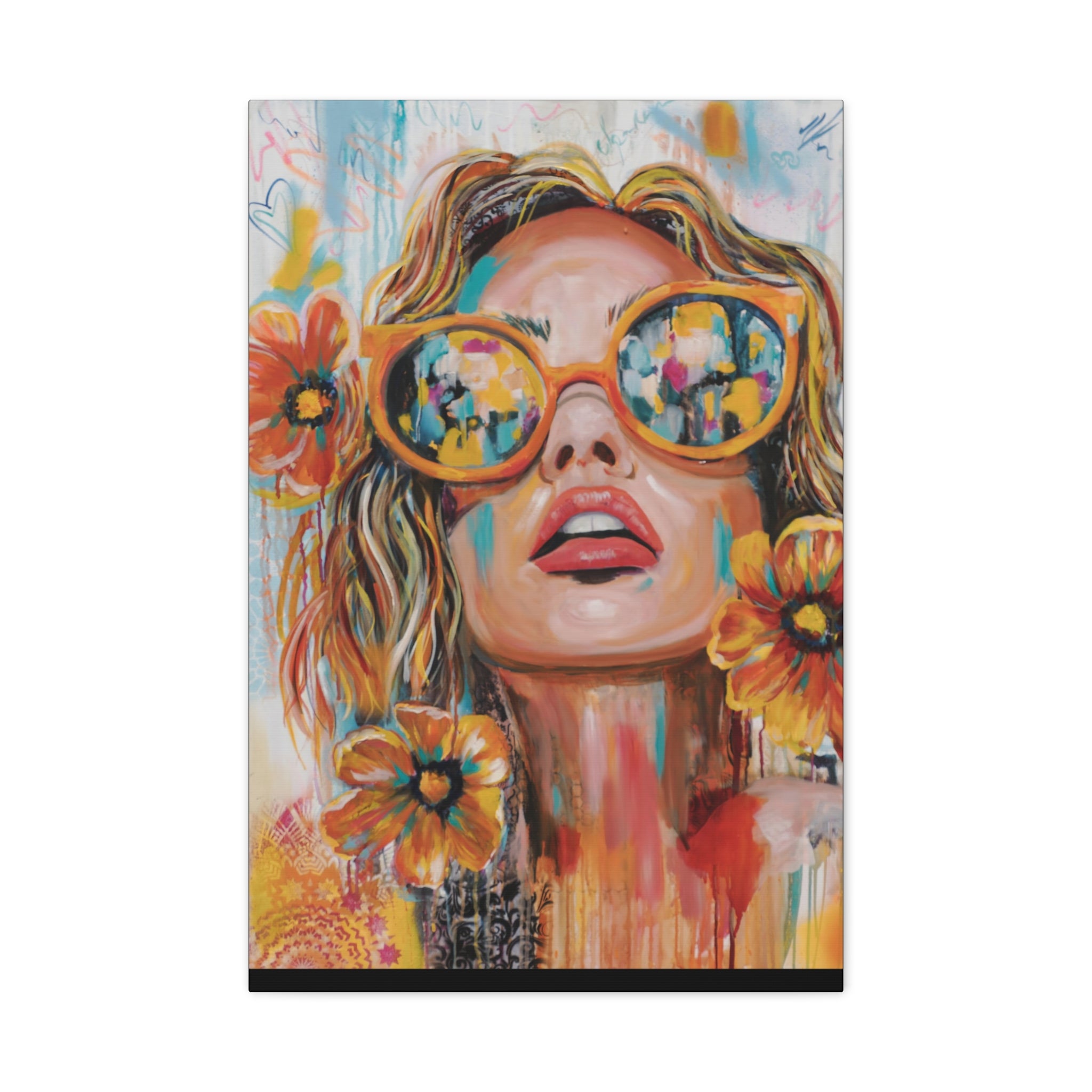 "My Sunglass Summer" Colorful Art Canvas Print