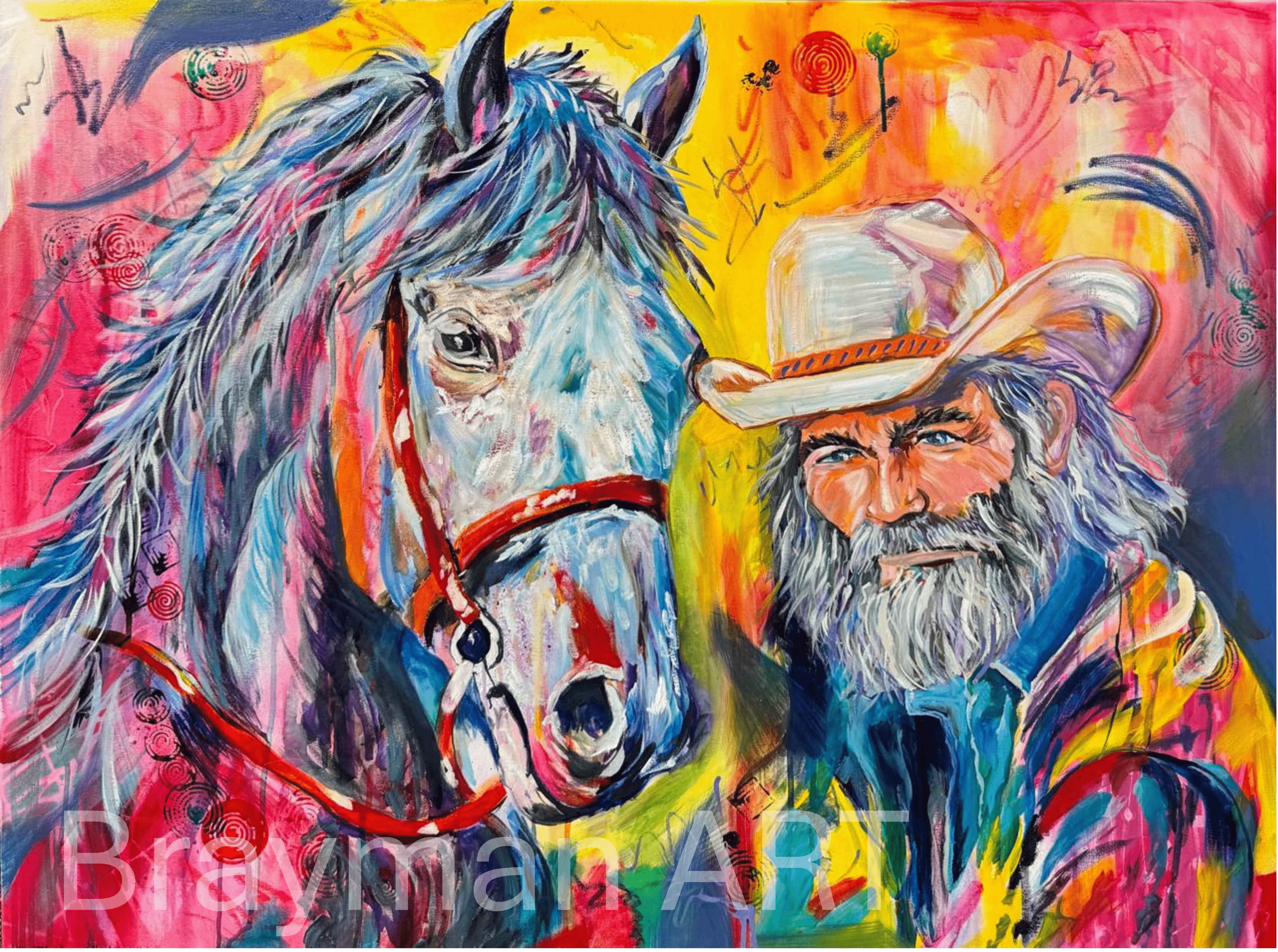 Expressive painting of a cowboy and horse at rest, symbolizing reflection, journey, and the closing of a chapter